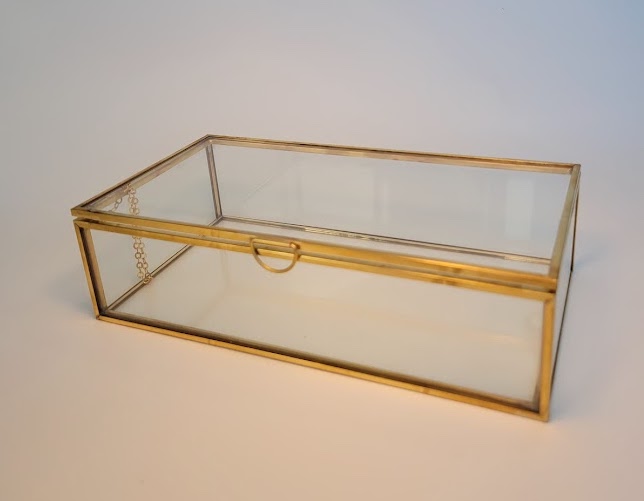 Gold Accented Glass Box