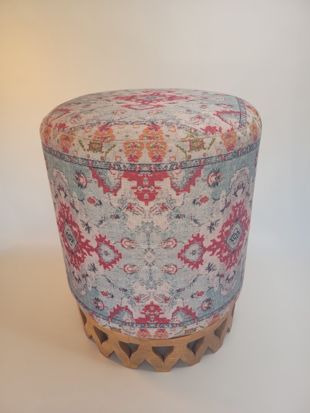 Tall Blue and Pink Stool