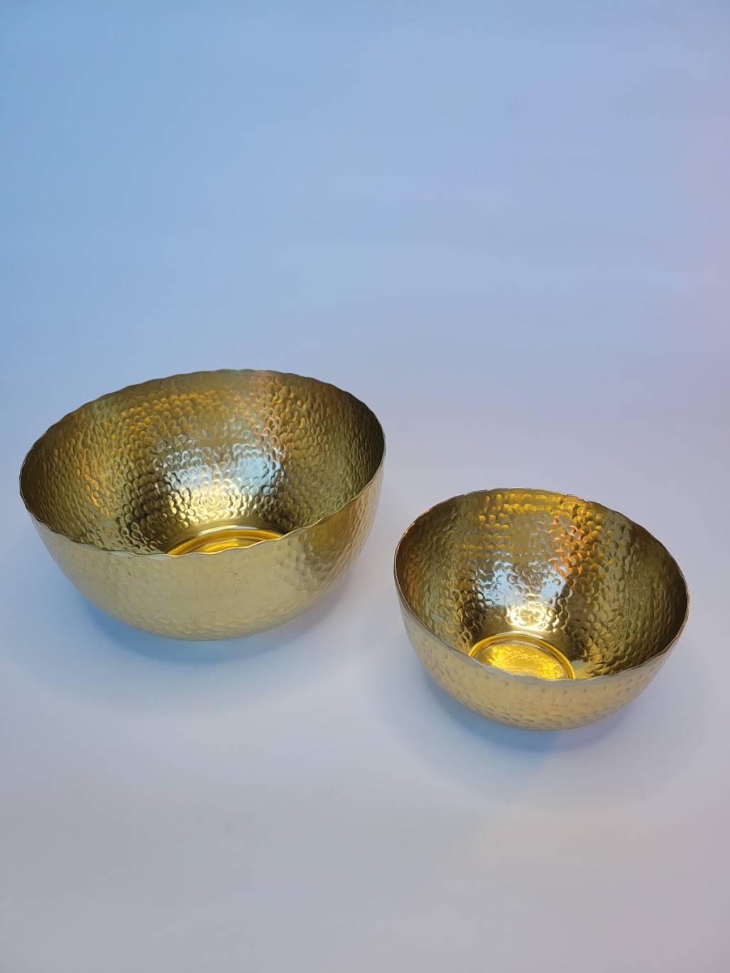 Set of Textured Gold Bowls 