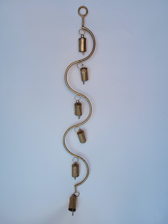 Brass Abstract Wall Ornament with Bells