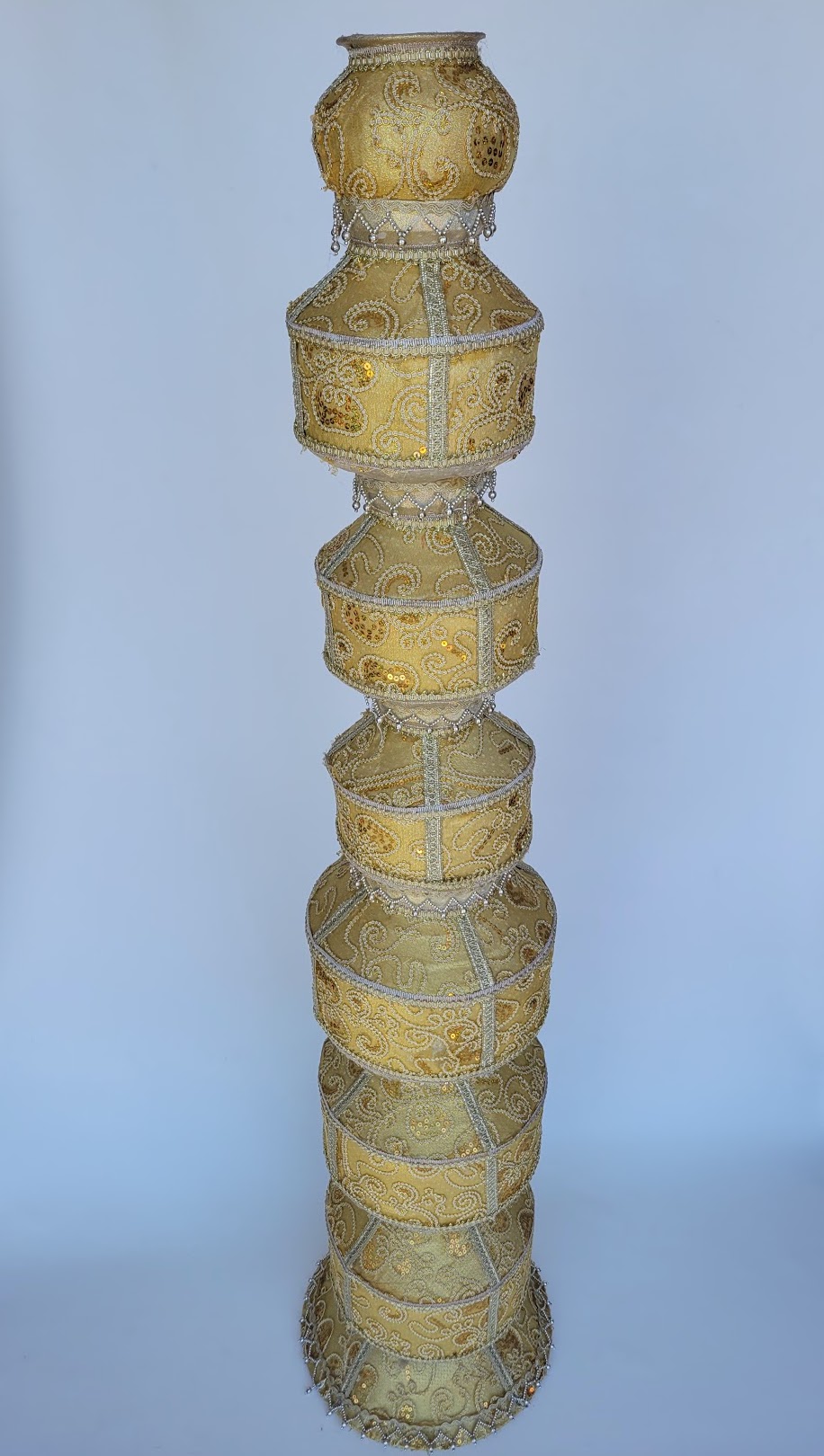 Gold Fabric Covered Pillar