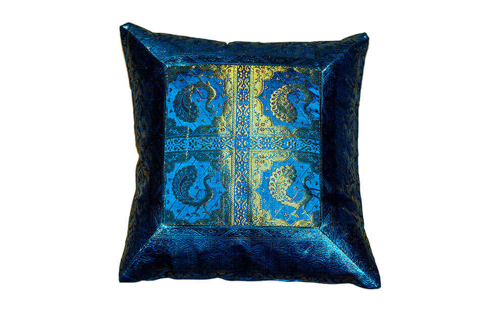 Blue Peacock Pillow