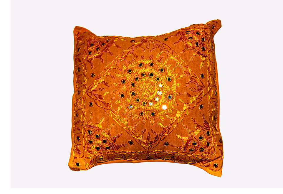 Golden Embroidererd Pillow