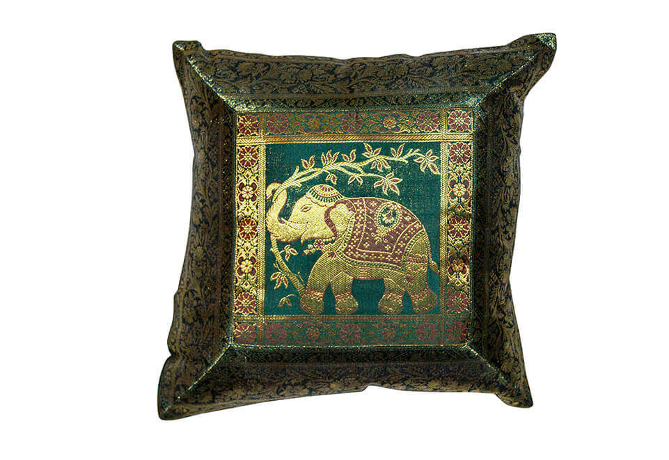 Green Elephant Pillow