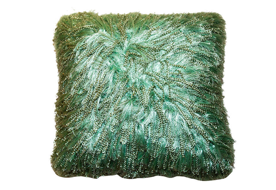 Green Shag Pillow