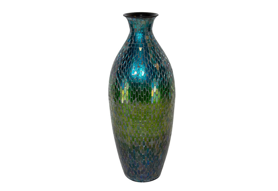 Green & Teal Mosaic Vase