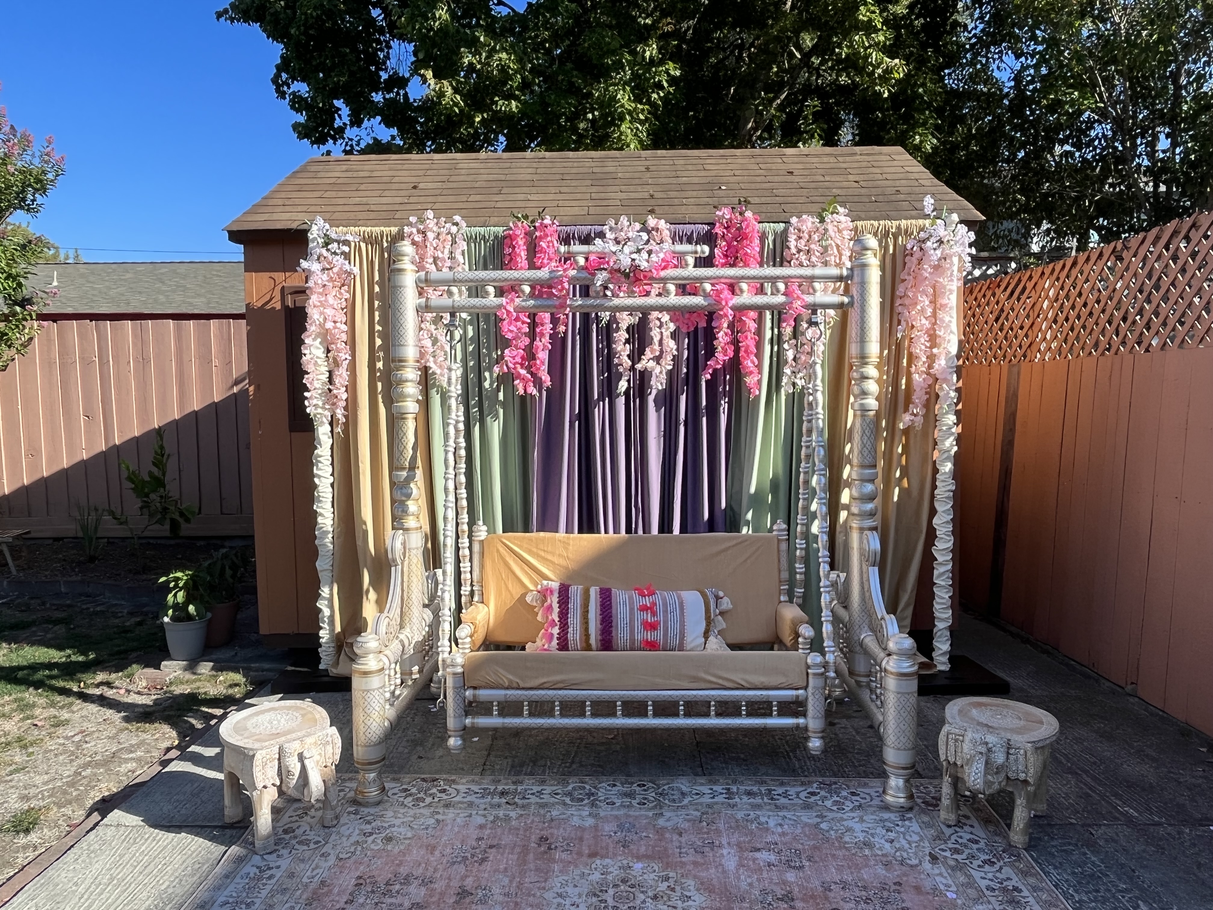 Backdrop for Bride and Groom Swing