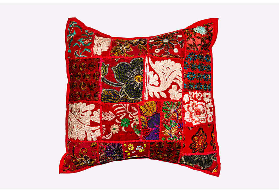 Light Red Quilted Pillow