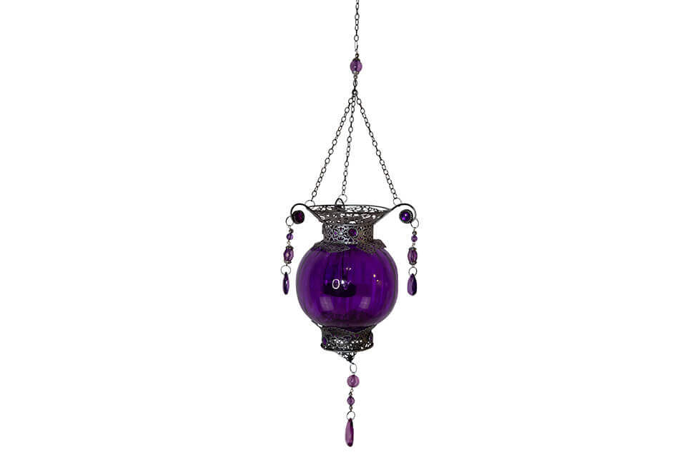 Purple Metal Hanging Lantern