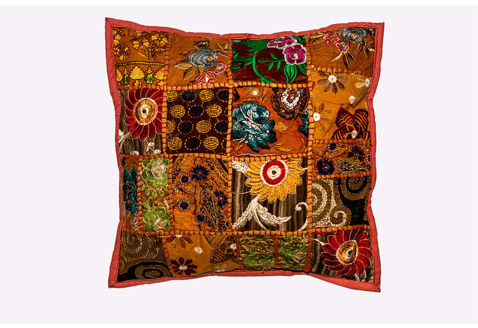 Orange Quilted Pillow