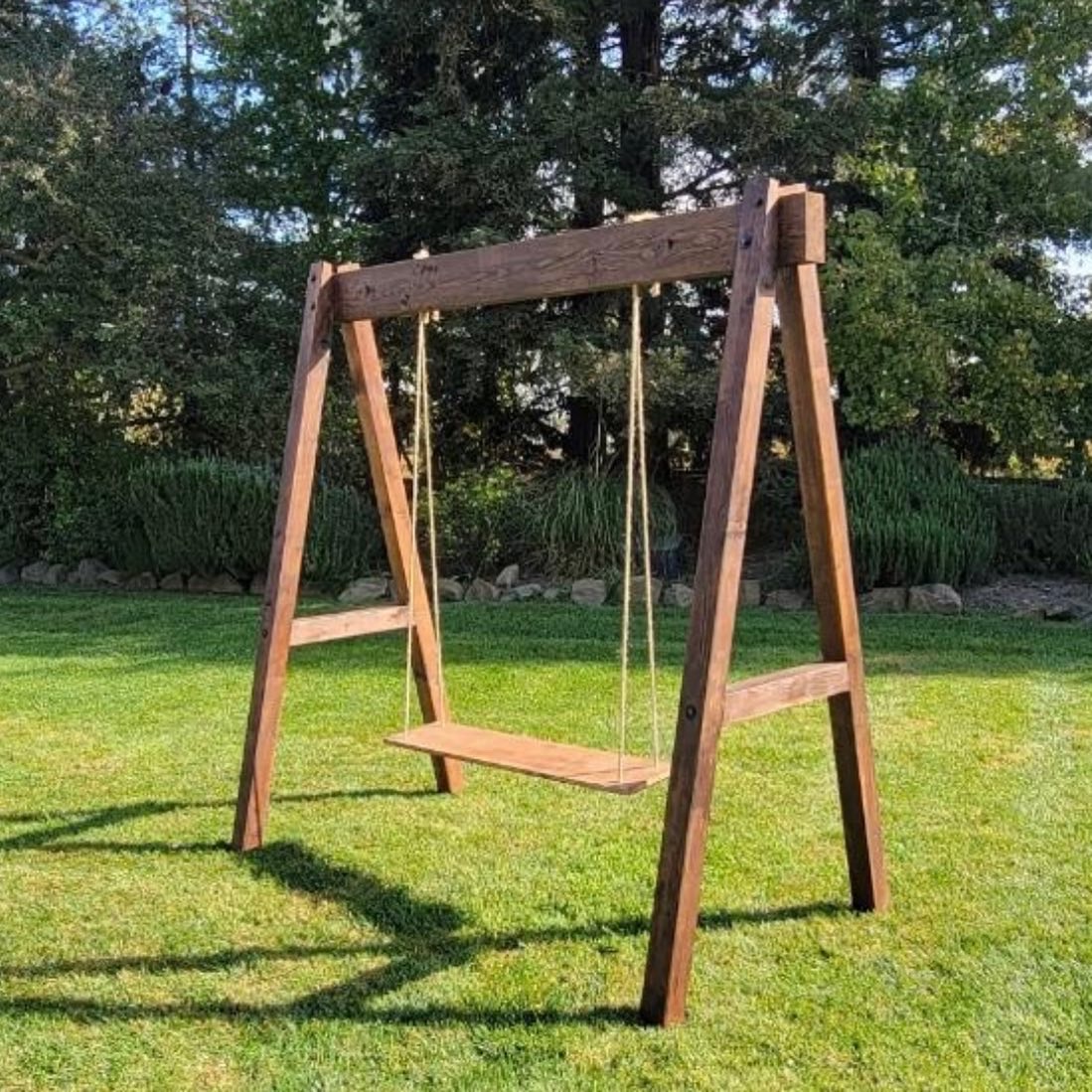8ft Brown Stained Swing