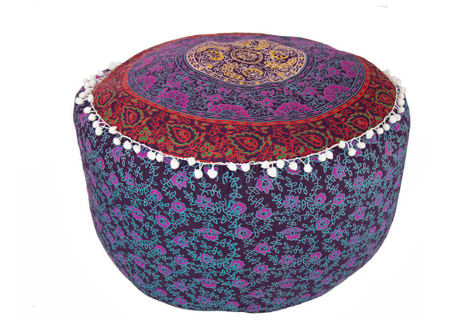 Tall Wide Harlequin Pouf