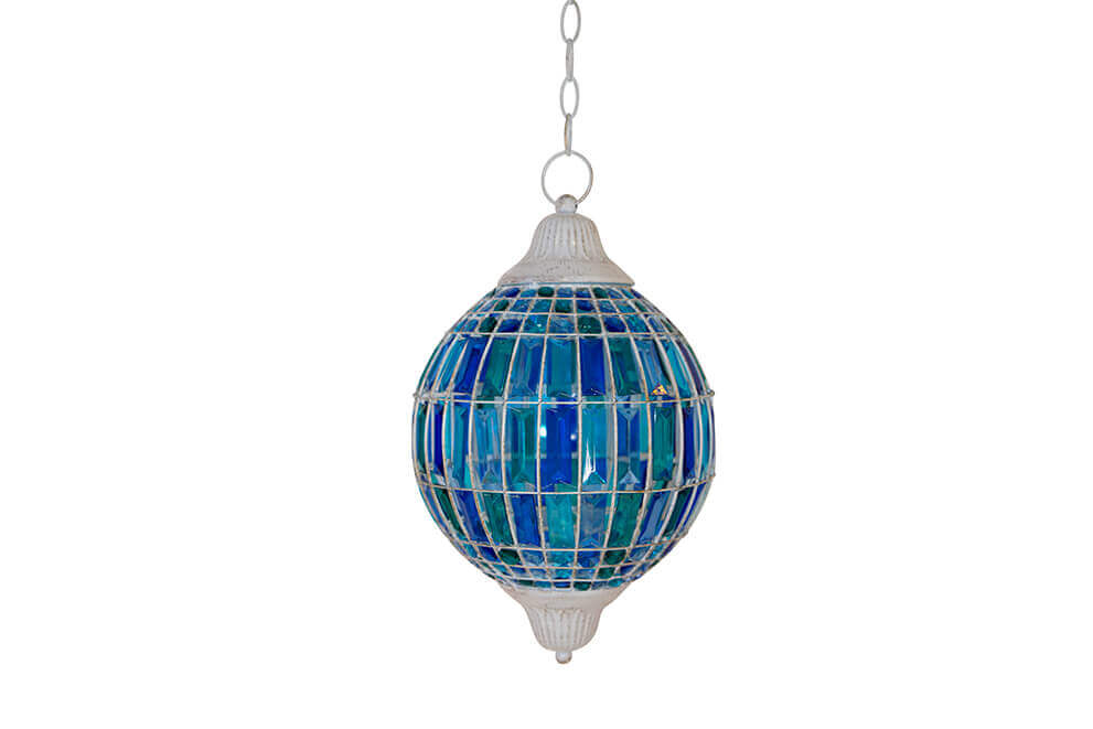 White & Blue Hanging Lantern
