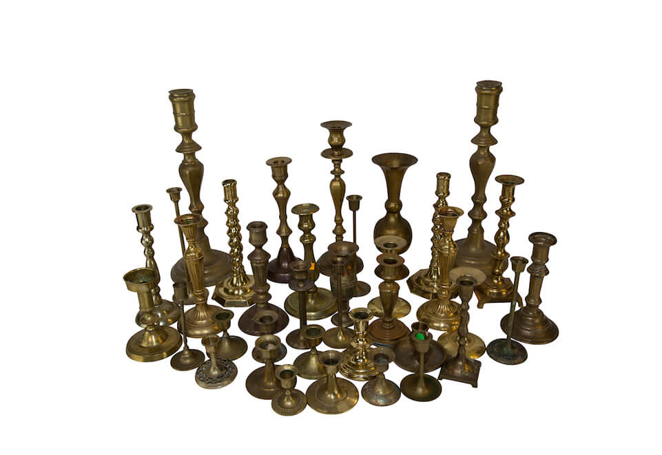 Assortment of Brass Candle Holders