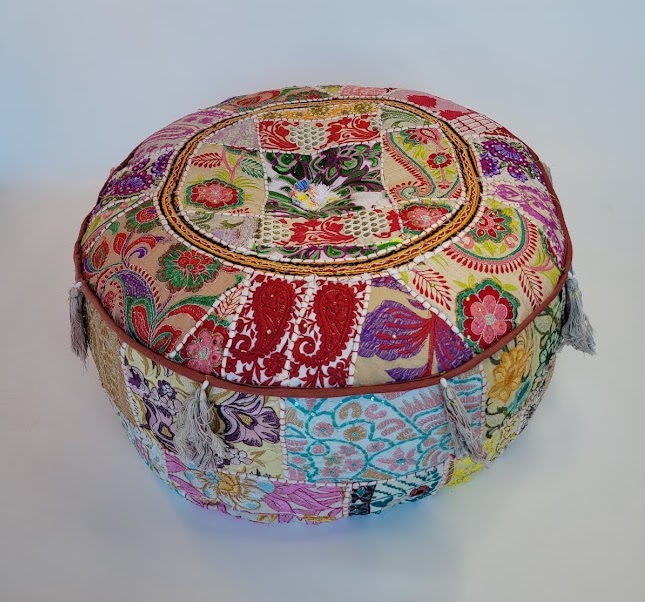 Multicolored Quilted Pouf
