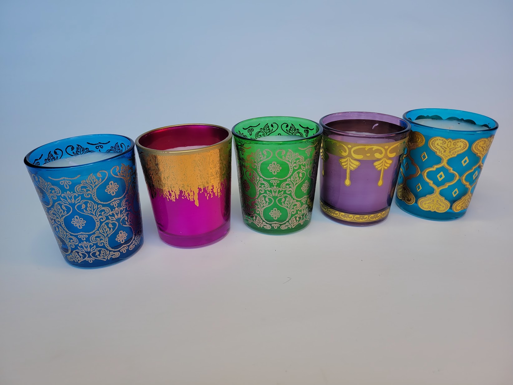 Set of Small Jewel Toned Candles