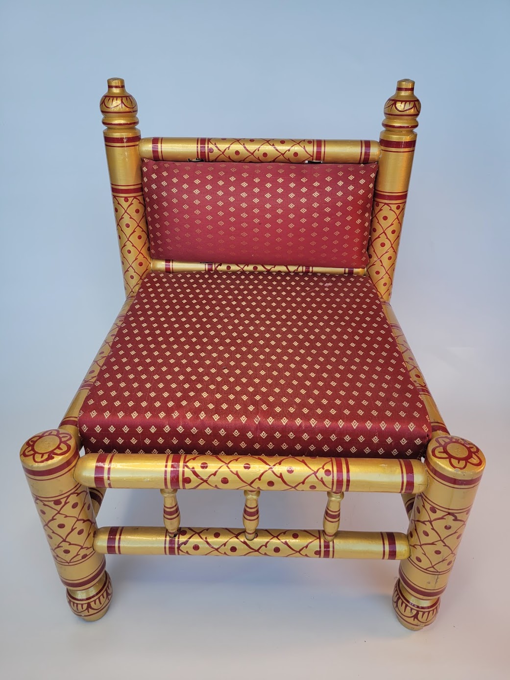 Small Gold & Red Sankheda Chair