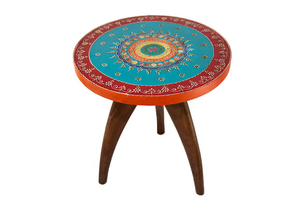 Floral Round Side Table