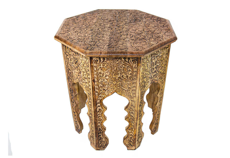 Hand carved Wooden Side Table