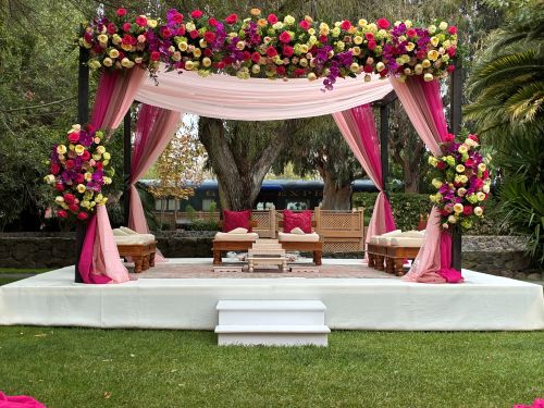 Draped Wooden Mandap