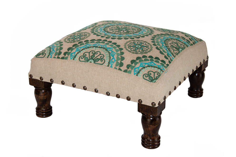 Low Blue and Green Blossom Stool