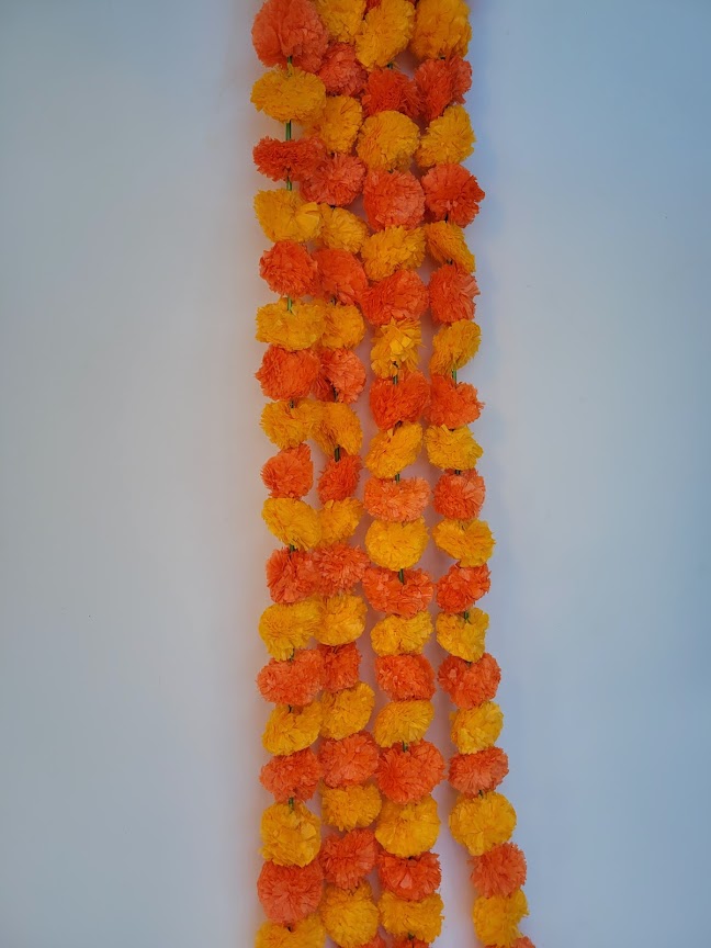 Orange and Yellow Pom Pom Marigolds