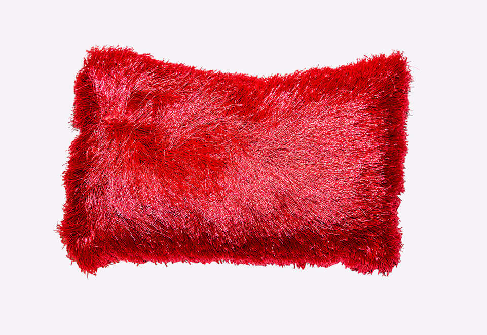 Red Shag Pillow