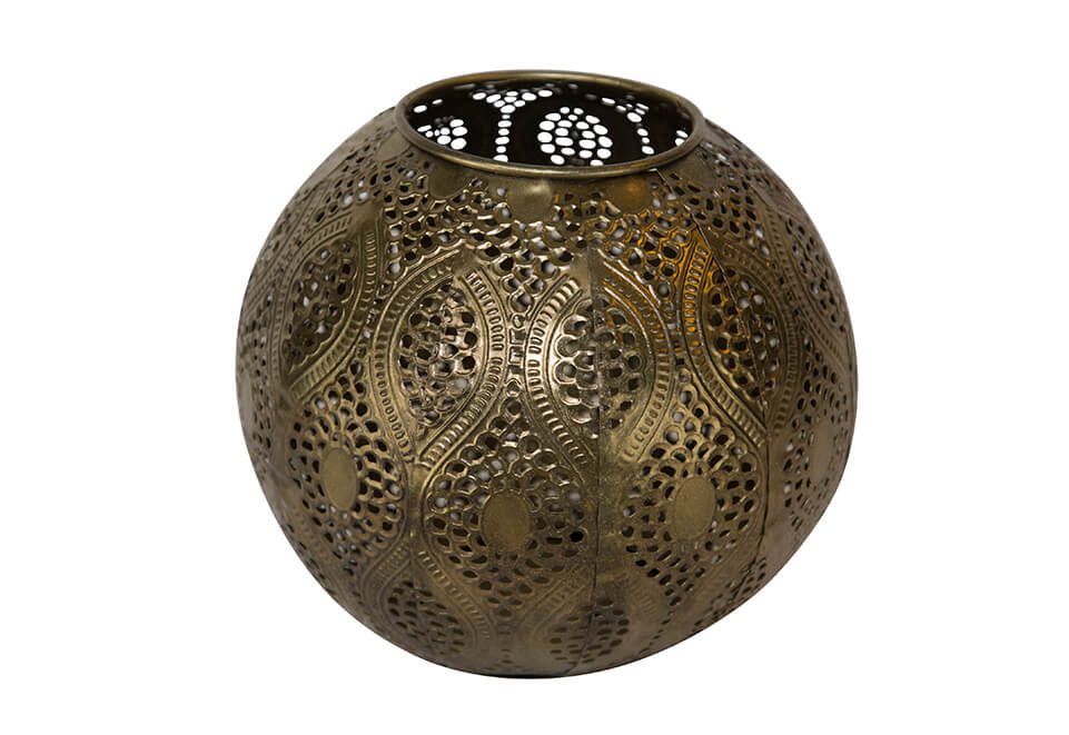Round Gold Candle Holder