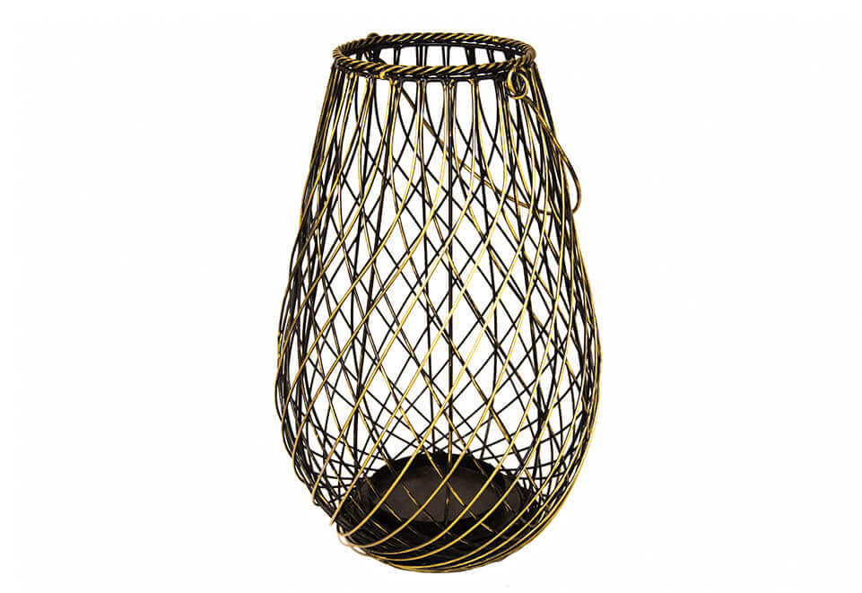 Woven Brass Candle Holder