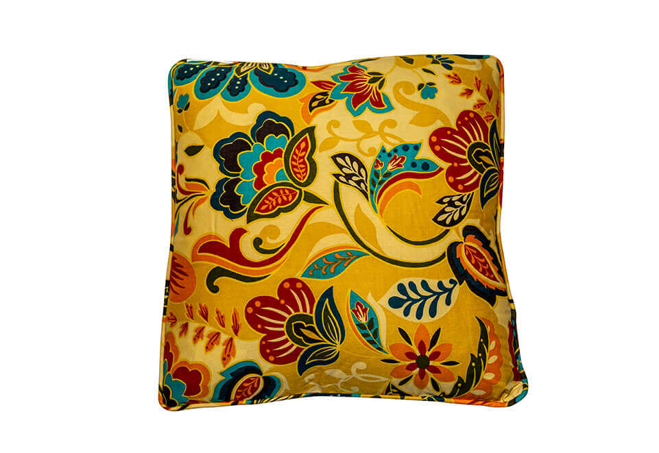 Yellow & Tan Floral Pillow