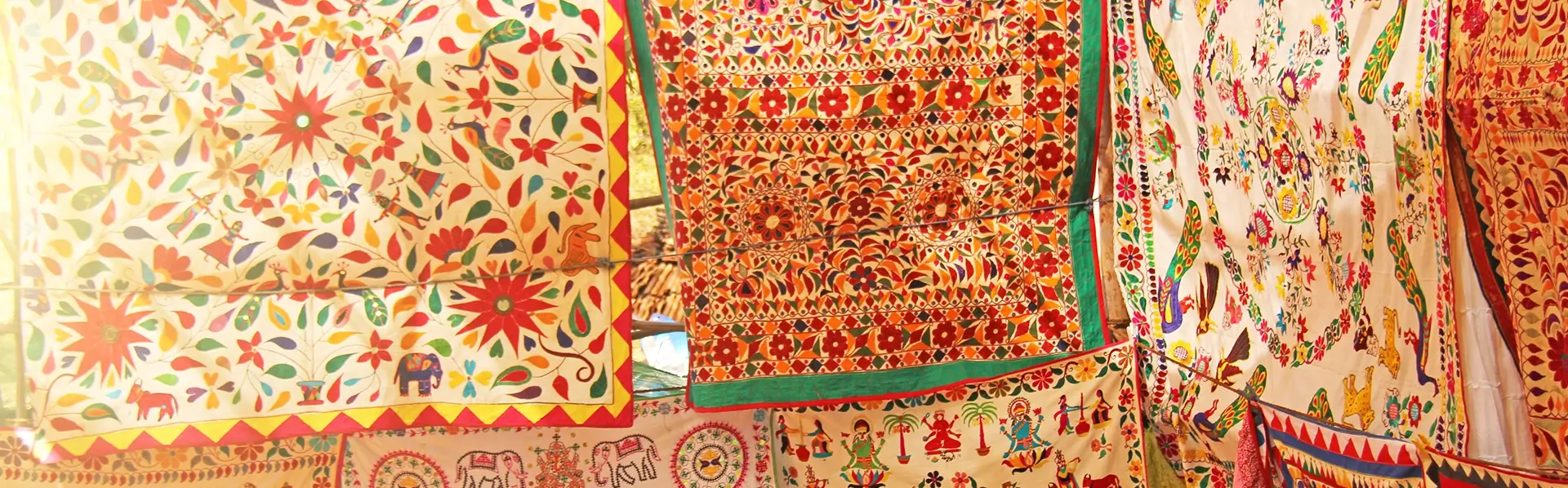 vibrant embroidered Indian wedding fabrics and drapes used for mandaps and backdrops at Cultural Event Rentals in California Wine Country