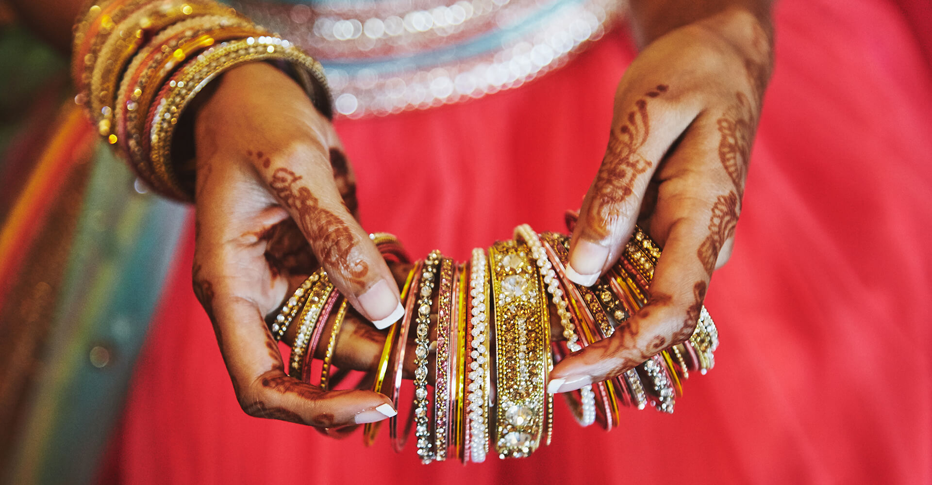 closed of gold and jewel bracelets used in indian ceremonies and weddings